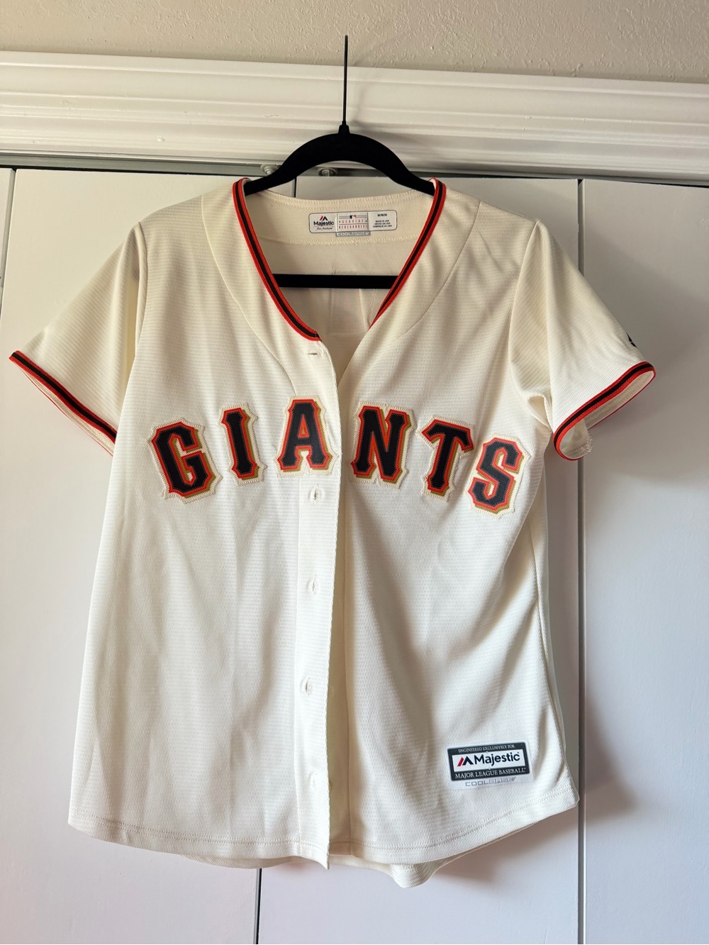 Majestic Cream San Francisco Giants Jersey with Orange and Black Lettering